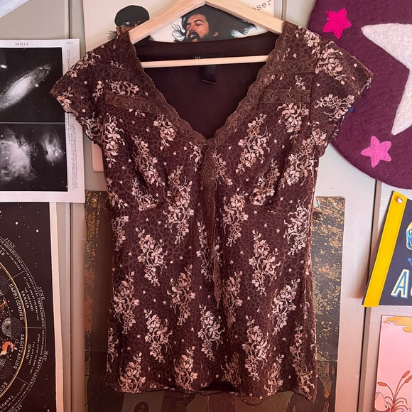brown fairycore lace shirt!! - Picture 1 of 2